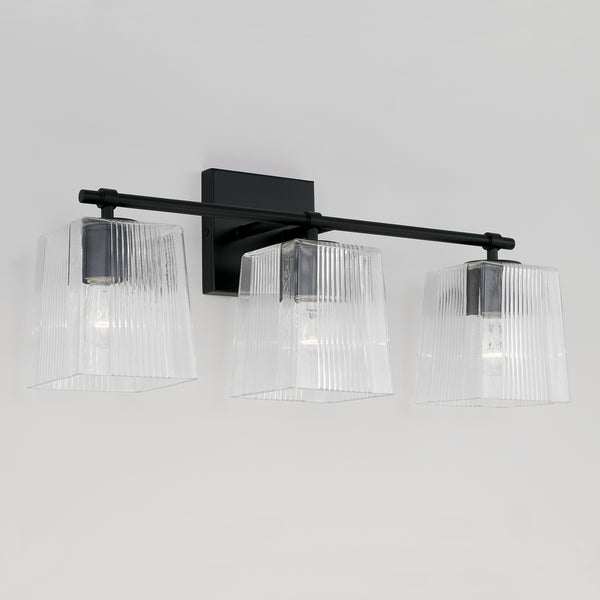 Three Light Vanity from the Lexi Collection in Matte Black Finish by Capital Lighting