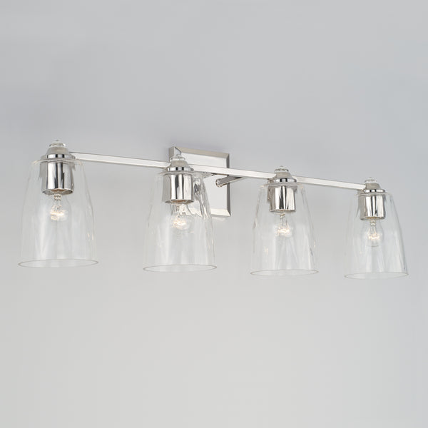 Four Light Vanity from the Laurent Collection in Polished Nickel Finish by Capital Lighting