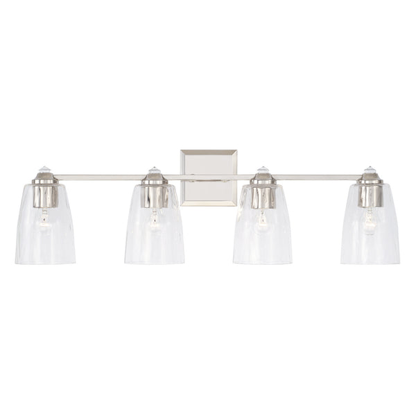 Four Light Vanity from the Laurent Collection in Polished Nickel Finish by Capital Lighting