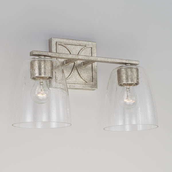 Two Light Vanity from the Sylvia Collection in Antique Silver Finish by Capital Lighting
