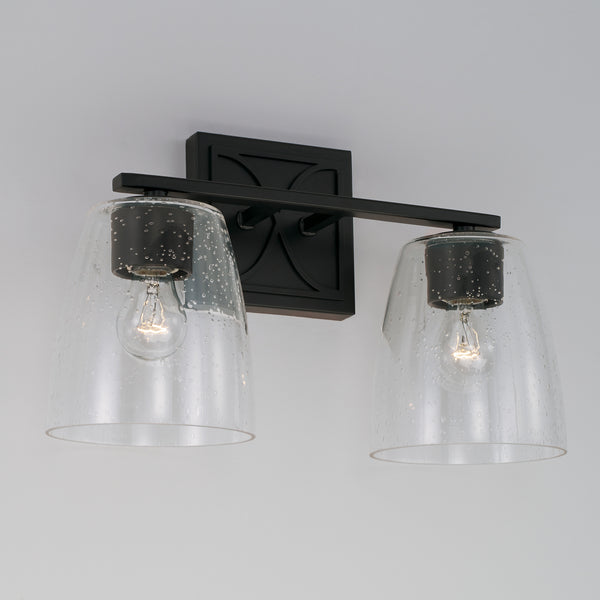Two Light Vanity from the Sylvia Collection in Matte Black Finish by Capital Lighting