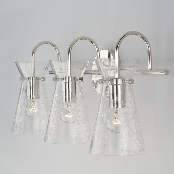 Three Light Vanity from the Mila Collection in Polished Nickel Finish by Capital Lighting