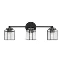 Three Light Vanity from the Harmon Collection in Matte Black Finish by Capital Lighting