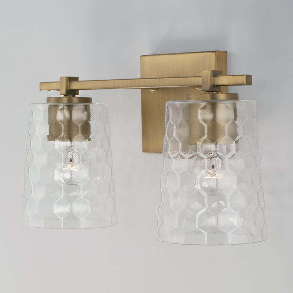Two Light Vanity from the Burke Collection in Aged Brass Finish by Capital Lighting