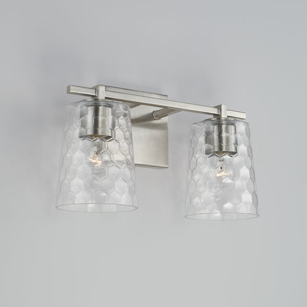 Two Light Vanity from the Burke Collection in Brushed Nickel Finish by Capital Lighting