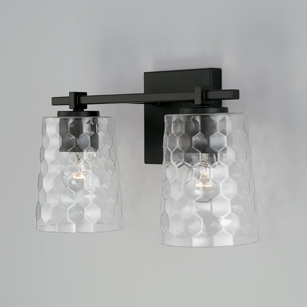 Two Light Vanity from the Burke Collection in Matte Black Finish by Capital Lighting