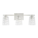 Three Light Vanity from the Burke Collection in Polished Nickel Finish by Capital Lighting