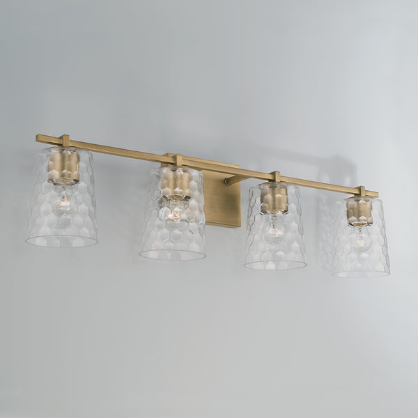 Four Light Vanity from the Burke Collection in Aged Brass Finish by Capital Lighting
