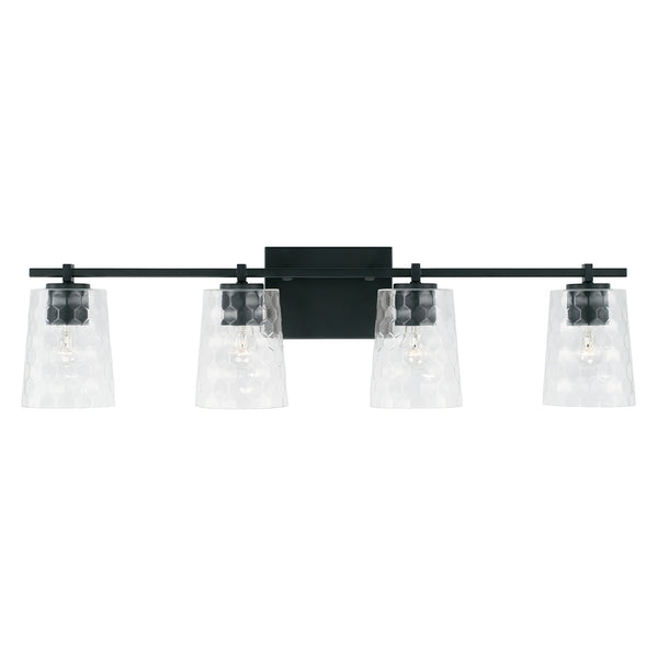 Four Light Vanity from the Burke Collection in Matte Black Finish by Capital Lighting