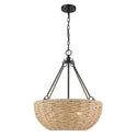 Four Light Pendant from the Hathaway Collection in Matte Black Finish by Golden