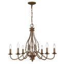 Six Light Chandelier from the Antoinette BC Collection in Burnished Chestnut Finish by Golden