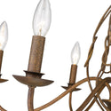 Six Light Chandelier from the Antoinette BC Collection in Burnished Chestnut Finish by Golden