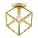 One Light Flush Mount from the Cassio OG Collection in Olympic Gold Finish by Golden