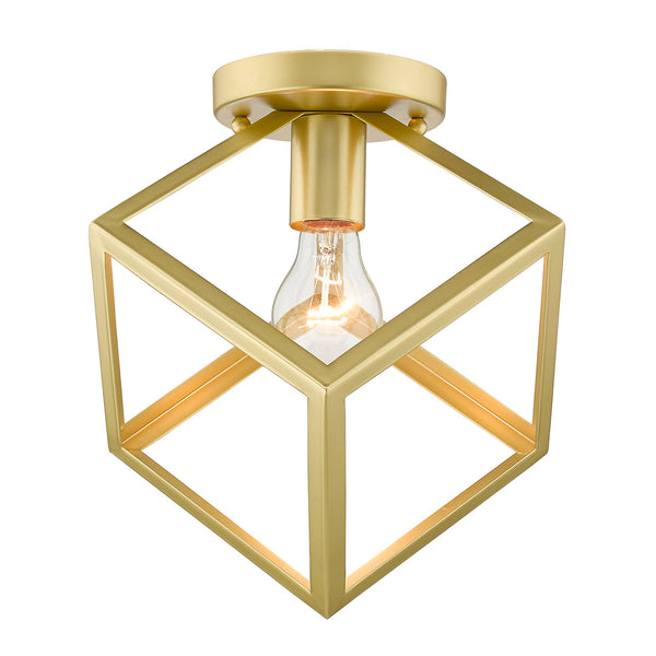 One Light Flush Mount from the Cassio OG Collection in Olympic Gold Finish by Golden