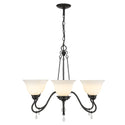 Six Light Chandelier from the Donya Collection in Matte Black Finish by Golden