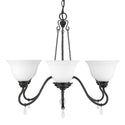Six Light Chandelier from the Donya Collection in Matte Black Finish by Golden