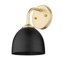 One Light Wall Sconce from the Zoey OG Collection in Olympic Gold Finish by Golden