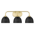 Three Light Bath Vanity from the Zoey OG Collection in Olympic Gold Finish by Golden