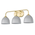 Three Light Bath Vanity from the Zoey OG Collection in Olympic Gold Finish by Golden