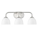 Three Light Bath Vanity from the Zoey PW Collection in Pewter Finish by Golden