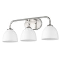 Three Light Bath Vanity from the Zoey PW Collection in Pewter Finish by Golden