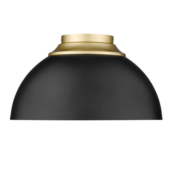 Three Light Flush Mount from the Zoey OG Collection in Olympic Gold Finish by Golden