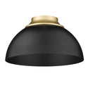 Three Light Flush Mount from the Zoey OG Collection in Olympic Gold Finish by Golden