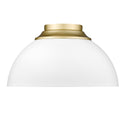 Three Light Flush Mount from the Zoey OG Collection in Olympic Gold Finish by Golden