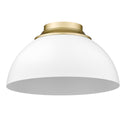 Three Light Flush Mount from the Zoey OG Collection in Olympic Gold Finish by Golden