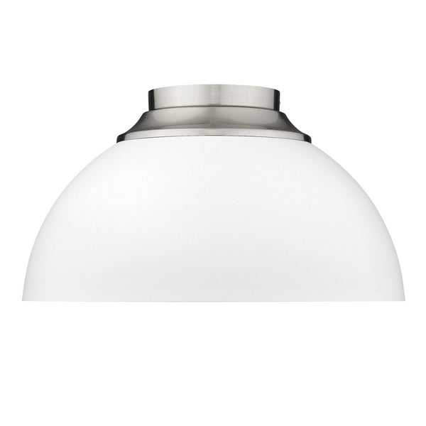 Three Light Flush Mount from the Zoey PW Collection in Pewter Finish by Golden
