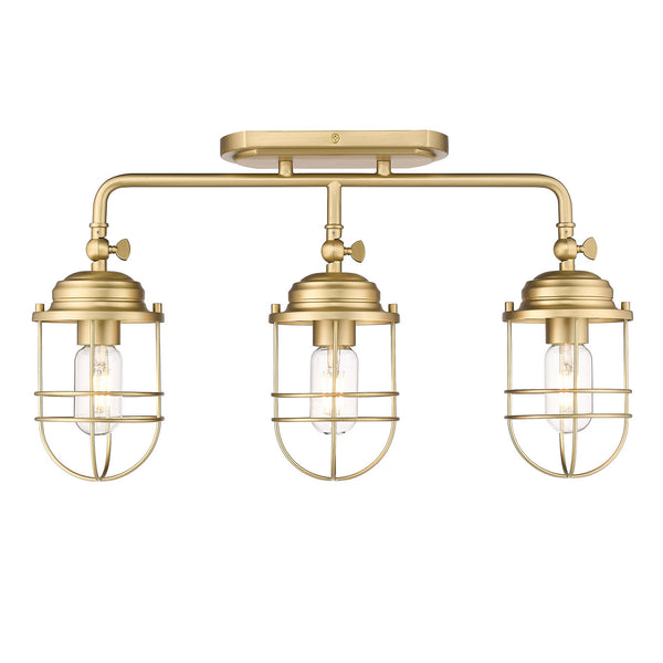 Three Light Bath Vanity from the Seaport BCB Collection in Brushed Champagne Bronze Finish by Golden