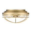 Two Light Flush Mount from the Seaport BCB Collection in Brushed Champagne Bronze Finish by Golden