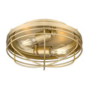 Two Light Flush Mount from the Seaport BCB Collection in Brushed Champagne Bronze Finish by Golden