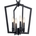 Four Light Pendant from the Abbotswell Collection in Black Finish by Kichler