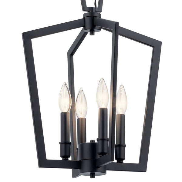 Four Light Pendant from the Abbotswell Collection in Black Finish by Kichler