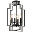 Four Light Pendant from the Downtown Deco Collection in Midnight Chrome Finish by Kichler