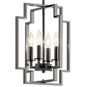 Four Light Pendant from the Downtown Deco Collection in Midnight Chrome Finish by Kichler