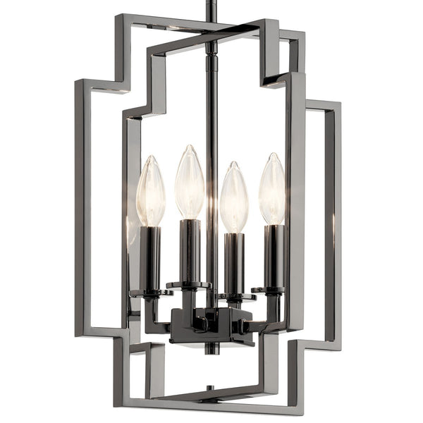 Four Light Pendant from the Downtown Deco Collection in Midnight Chrome Finish by Kichler