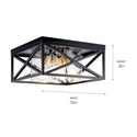 Four Light Flush Mount from the Moorgate Collection in Black Finish by Kichler