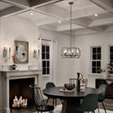 Six Light Chandelier/Semi Flush Mount from the Downtown Deco Collection in Midnight Chrome Finish by Kichler