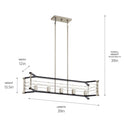Five Light Linear Chandelier from the Lente Collection in Midnight Oak Finish by Kichler