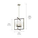 Four Light Foyer Pendant from the Lente Collection in Midnight Oak Finish by Kichler