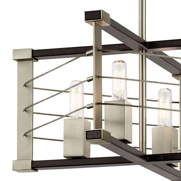 Four Light Pendant from the Lente Collection in Midnight Oak Finish by Kichler