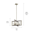 Four Light Pendant from the Lente Collection in Midnight Oak Finish by Kichler