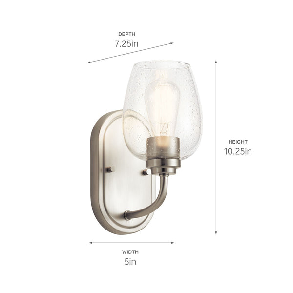 One Light Wall Sconce from the Valserrano Collection in Brushed Nickel Finish by Kichler