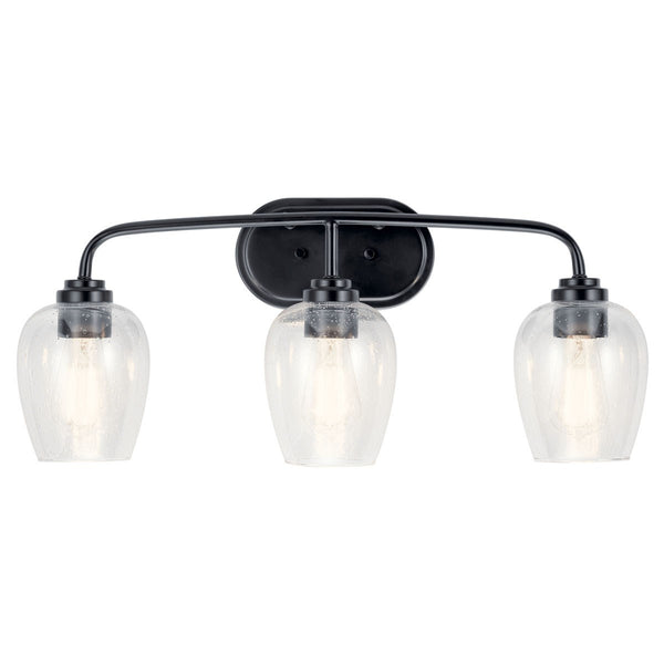 Three Light Bath from the Valserrano Collection in Black Finish by Kichler