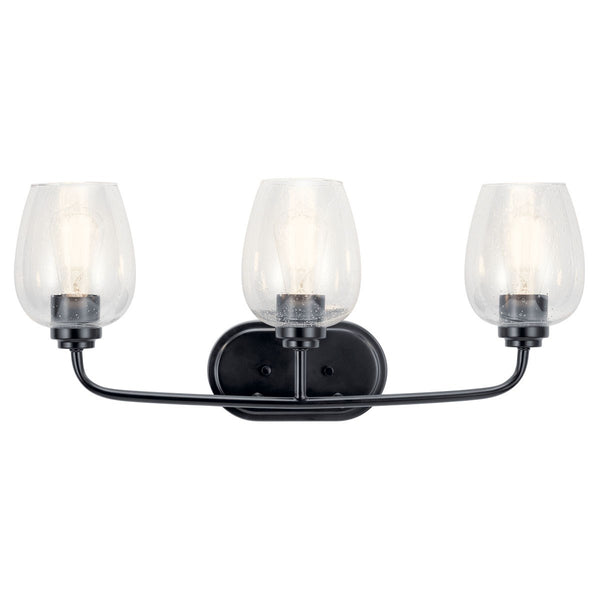 Three Light Bath from the Valserrano Collection in Black Finish by Kichler