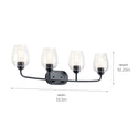 Four Light Bath from the Valserrano Collection in Black Finish by Kichler