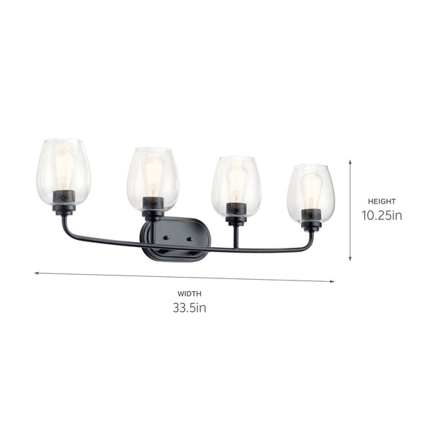 Four Light Bath from the Valserrano Collection in Black Finish by Kichler