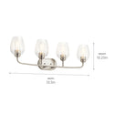 Four Light Bath from the Valserrano Collection in Brushed Nickel Finish by Kichler